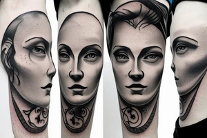 Human face tattoo idea
