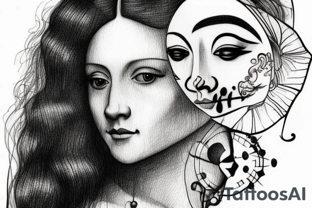 Human face tattoo idea