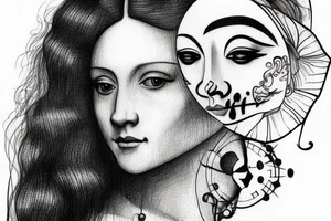 Human face tattoo idea