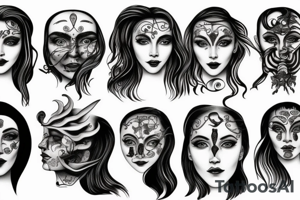 Human face tattoo idea