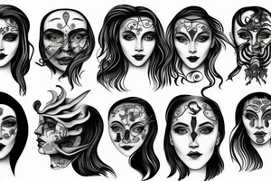 Human face tattoo idea