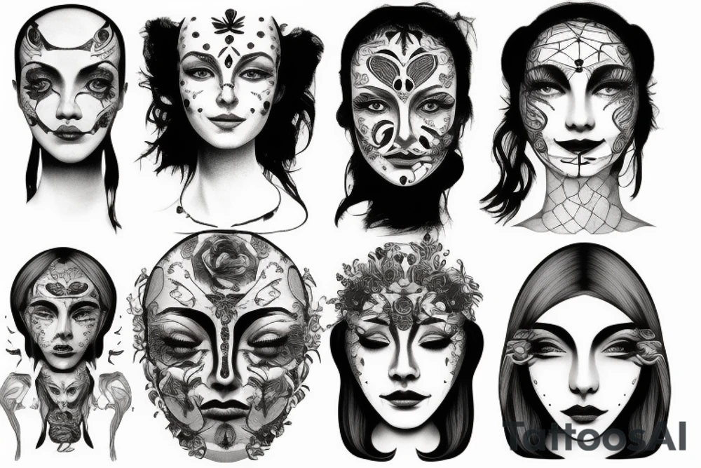 Human face tattoo idea