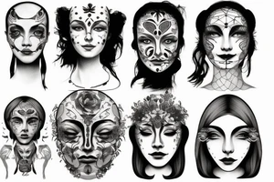 Human face tattoo idea