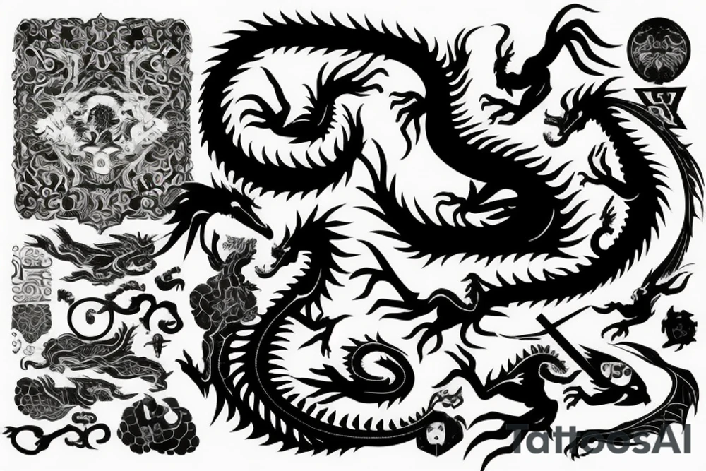 Dragon of West fairytale tattoo idea