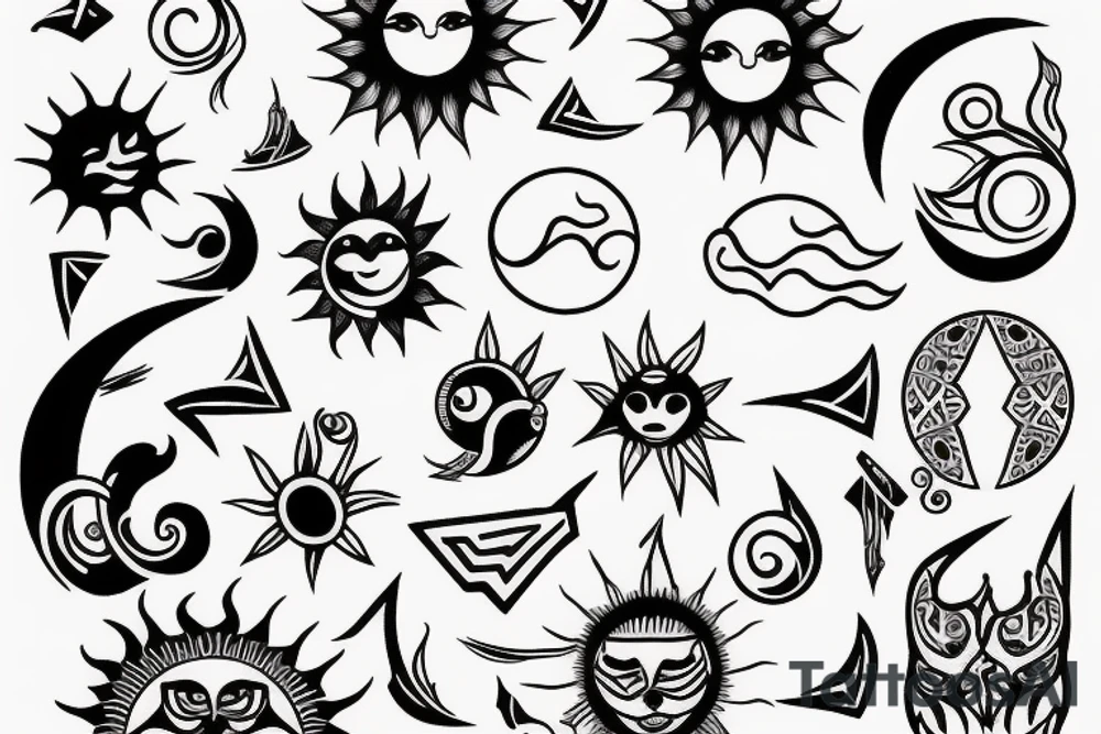 Sun and moon tattoo idea