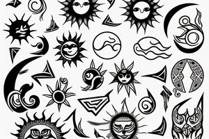 Sun and moon tattoo idea