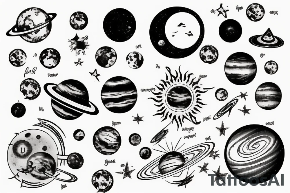 solar system tattoo idea