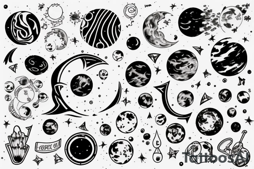 solar system tattoo idea