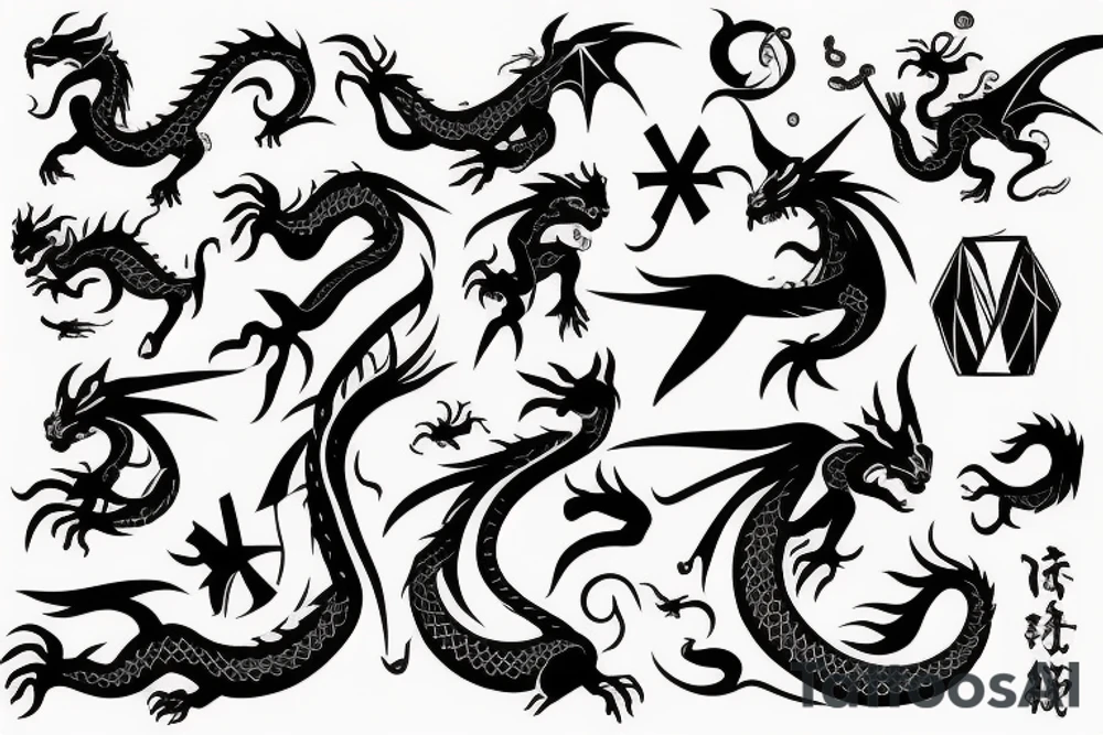 Dragon of East fairytale tattoo idea