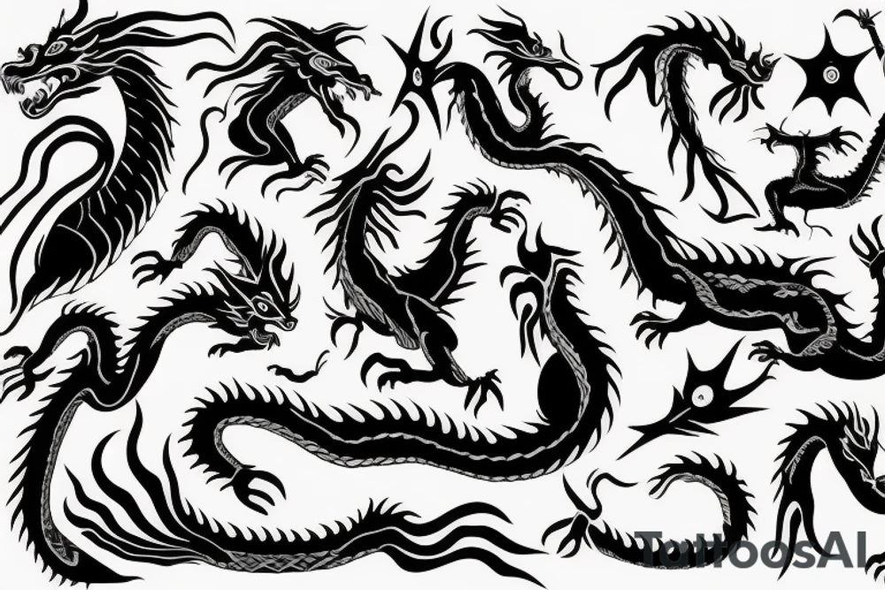 Dragon of East fairytale tattoo idea