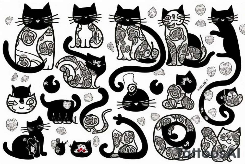 Cat and stwberry tattoo idea