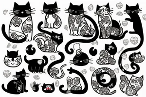 Cat and stwberry tattoo idea