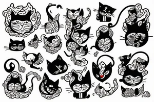 Cat and stwberry tattoo idea