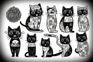 Cat and stwberry tattoo idea