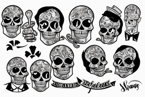 Rich gangster skeleton wearing a suit tattoo idea