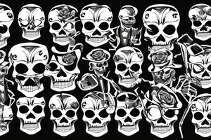 Rich gangster skeleton wearing a suit tattoo idea