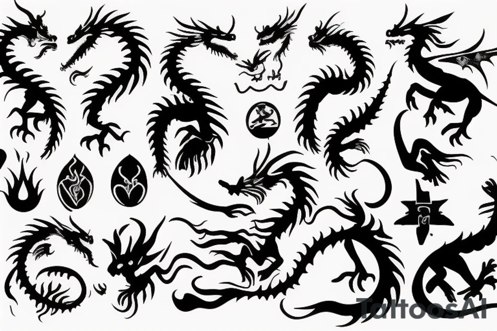 Dragon of West fairytale tattoo idea