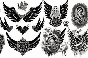 a demon with angel wings tattoo idea