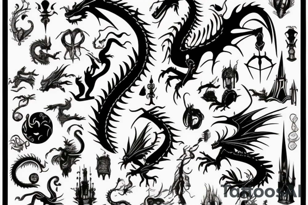 Dragon of West fairytale tattoo idea