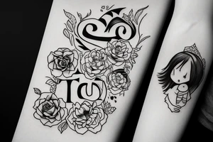 daughter hugs father tattoo idea
