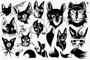 Night furry tattoo idea