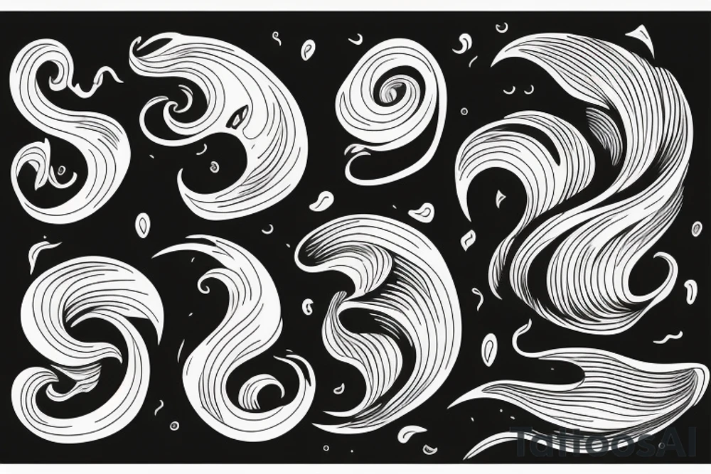 a sea wave and an old man in a boat tattoo idea