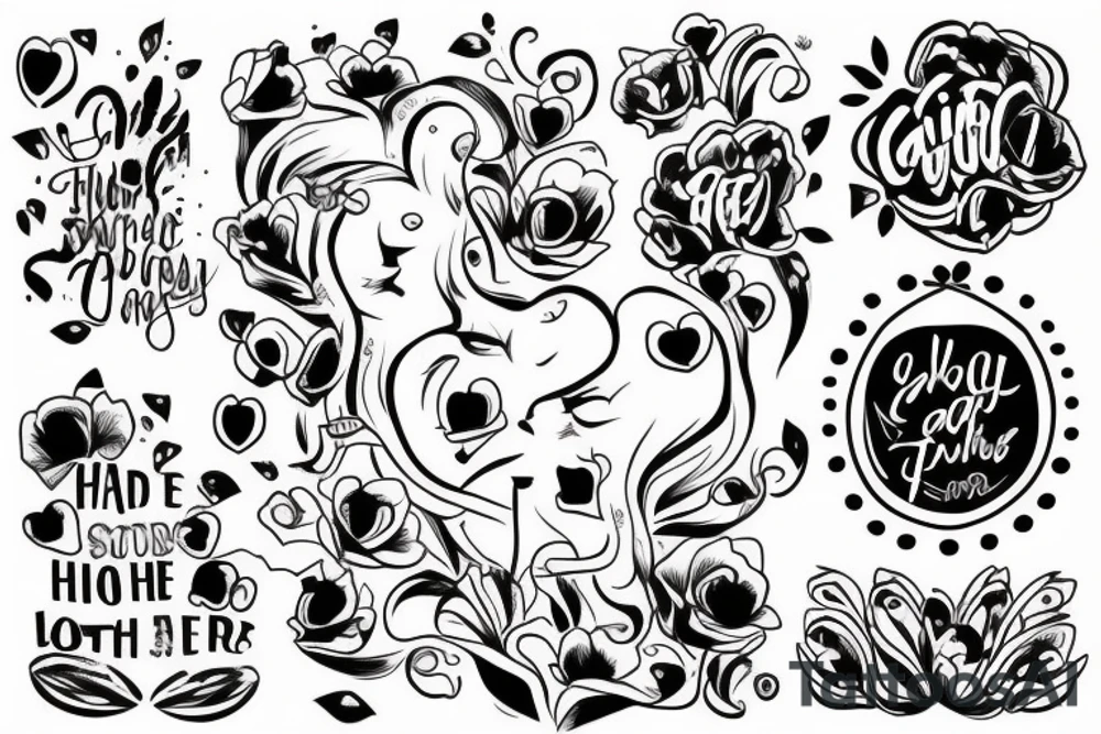 the girl hugs her father tattoo idea