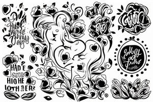 the girl hugs her father tattoo idea