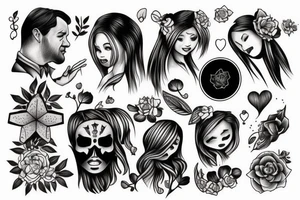 the girl hugs her father tattoo idea