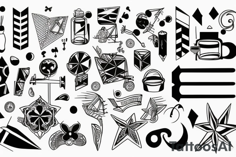 Vintage shapes tattoo idea