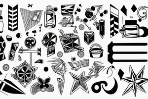 Vintage shapes tattoo idea