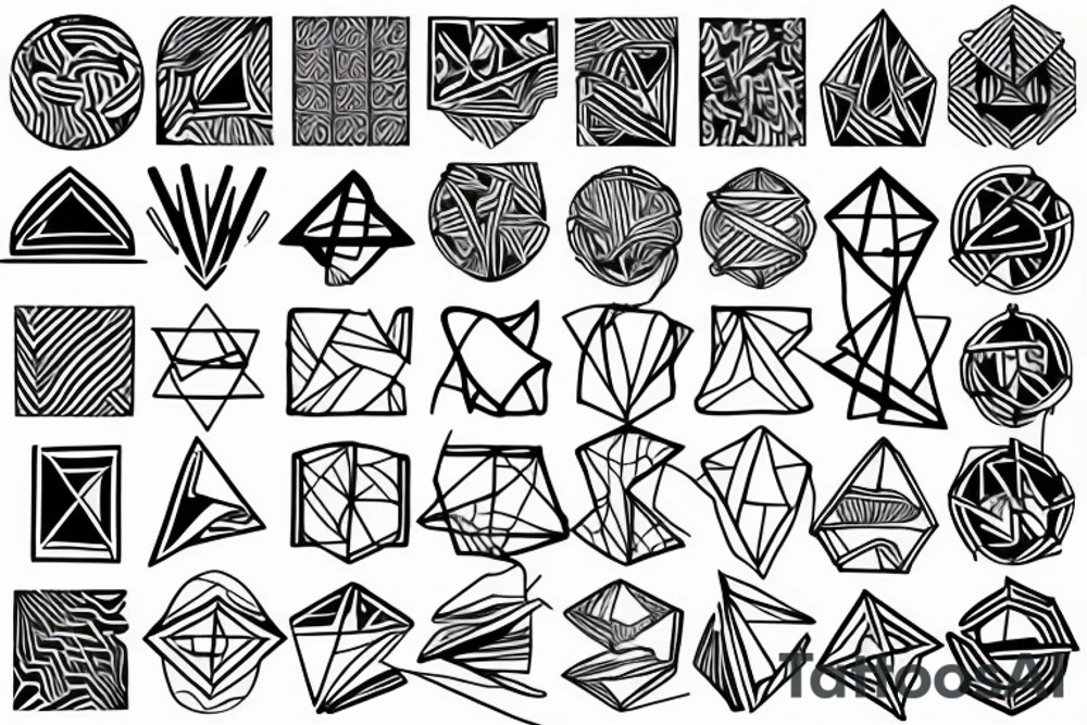 Vintage shapes tattoo idea