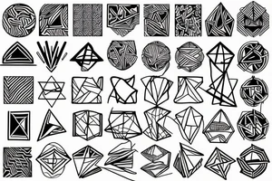 Vintage shapes tattoo idea