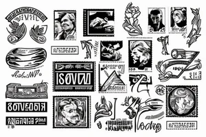 soviet stamp with the text special tattoo idea