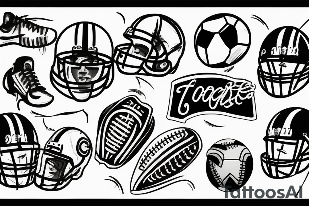 Football and coach tattoo idea