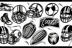 Football and coach tattoo idea