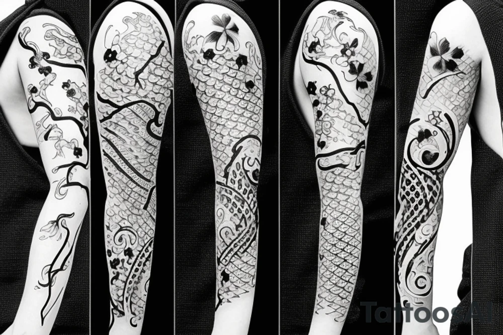 Japanese tattoo snake samurai sakura koi fish tattoo idea
