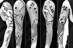 Japanese tattoo snake samurai sakura koi fish tattoo idea