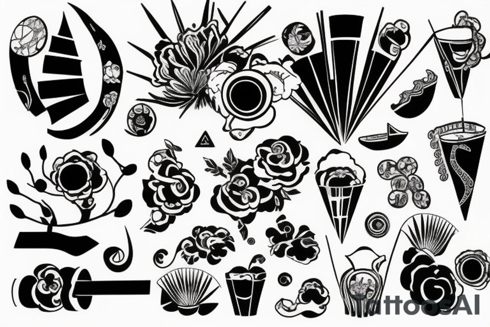 Vintage shapes tattoo idea