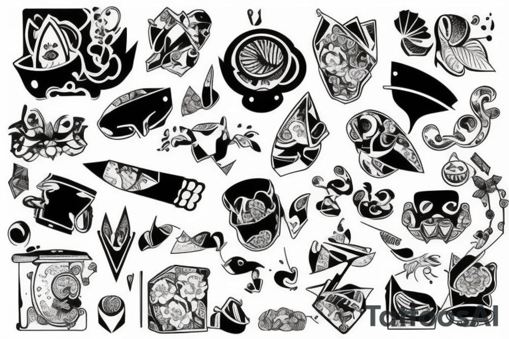 Vintage shapes tattoo idea