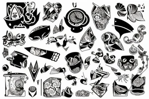 Vintage shapes tattoo idea