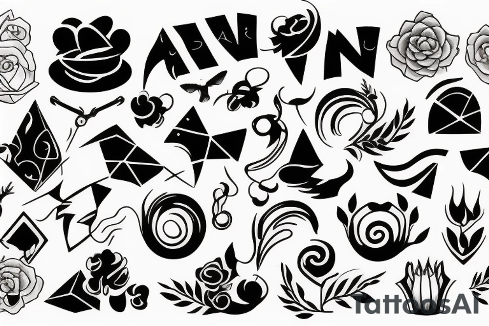 Vintage shapes tattoo idea