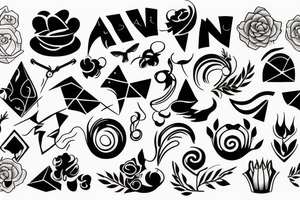 Vintage shapes tattoo idea