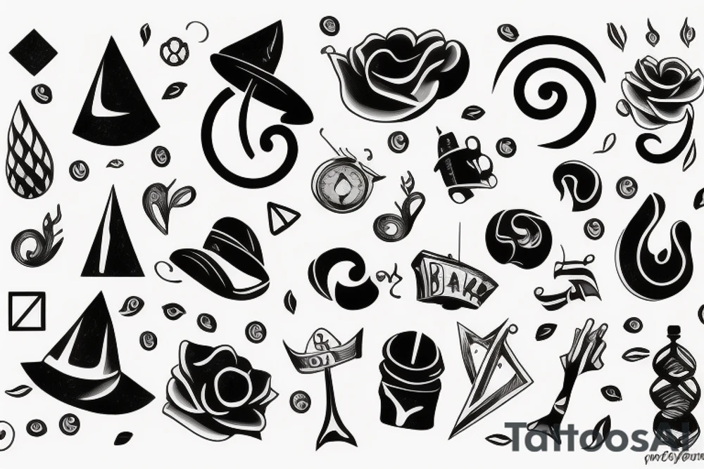 Vintage shapes tattoo idea