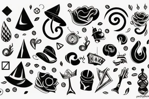 Vintage shapes tattoo idea