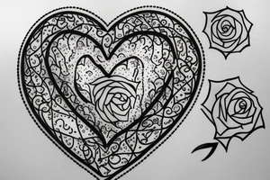 Rose shaped in form of a heart tattoo idea