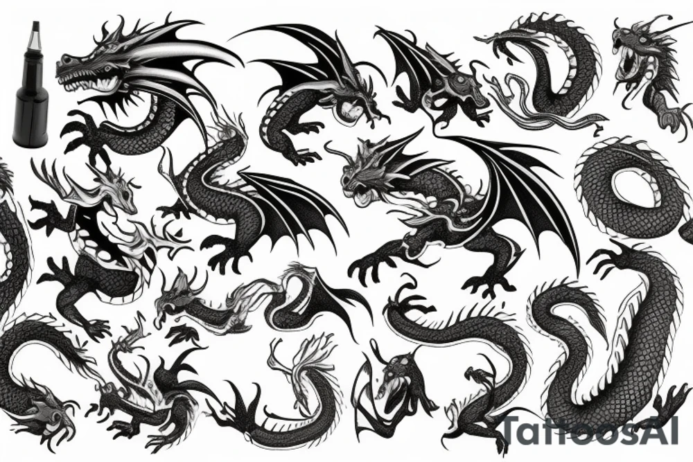 dragon biting the dust tattoo idea