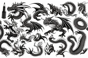 dragon biting the dust tattoo idea