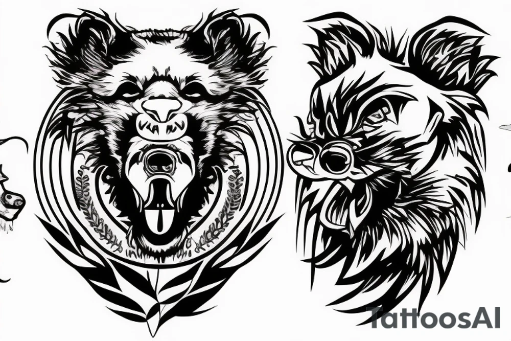 angry honey badger tattoo idea