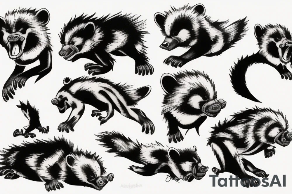 angry honey badger tattoo idea